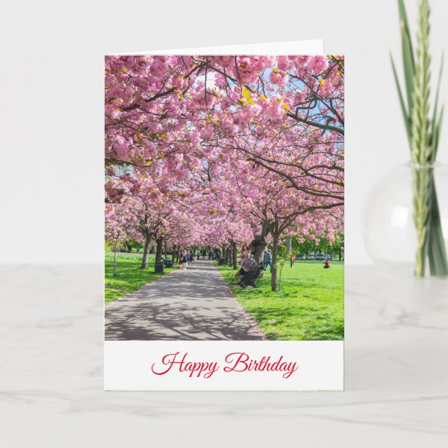 Carte d'anniversaire avec vue sur les fleurs de ce (Devant)