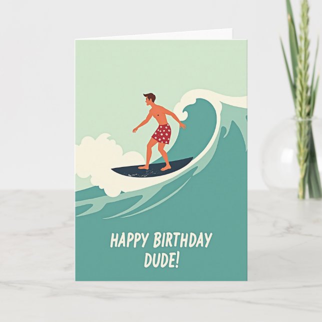Carte d'anniversaire Aventure de vague (Devant)
