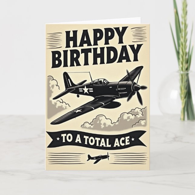 Carte d'anniversaire Aventure de vol (Devant)