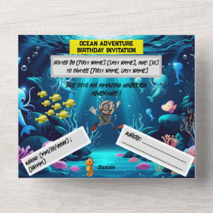 Carte d'anniversaire Aventure Océanique  – Carte p