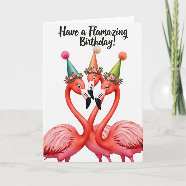 Carte d'anniversaire aviaire fantaisiste (Devant)