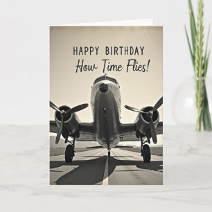 Carte d'anniversaire Avion Classique