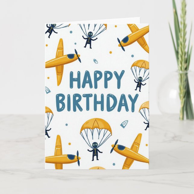 Carte d'anniversaire Avion d'aventure (Devant)