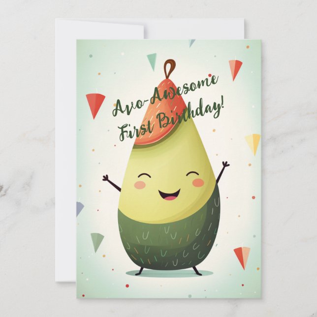 Carte d'anniversaire AvoAwesome 1 an (Devant)