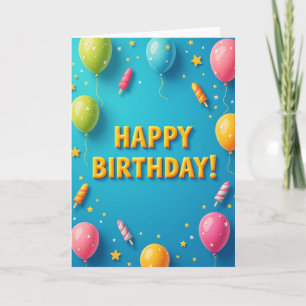 Carte d'anniversaire Azur Fêtarde