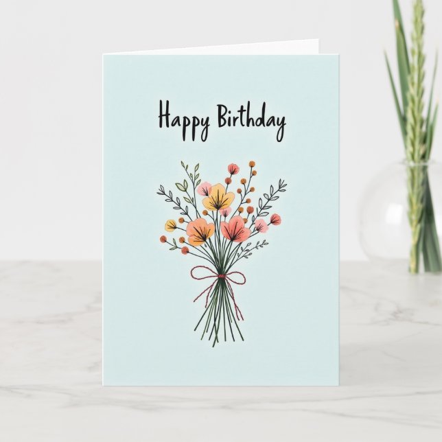 Carte d'anniversaire Azure Bloom (Devant)