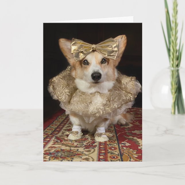 Carte d'anniversaire Ballerina Corgi (Devant)