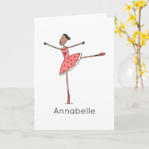 Carte d'anniversaire Ballerine personnalisée 
