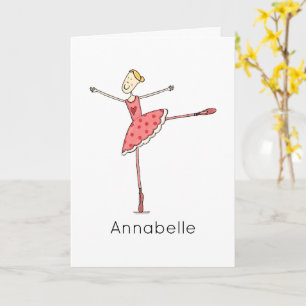 Carte d'anniversaire Ballerine personnalisée
