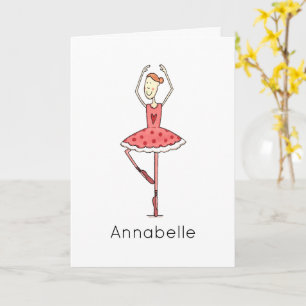 Carte d'anniversaire Ballerine personnalisée