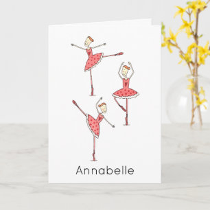 Carte d'anniversaire Ballerine personnalisée 