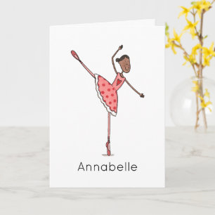 Carte d'anniversaire Ballerine personnalisée