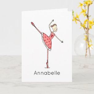Carte d'anniversaire Ballerine personnalisée