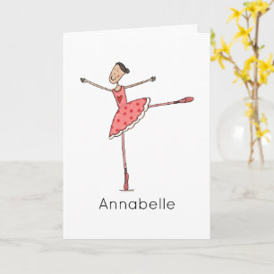 Carte d'anniversaire Ballerine personnalisée 