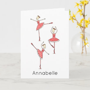 Carte d'anniversaire Ballerine personnalisée 