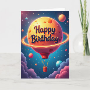 Carte d'anniversaire Ballon Cosmique