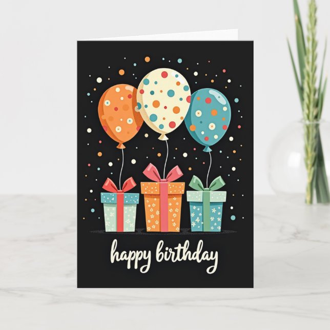Carte d'anniversaire Ballons à pois (Devant)