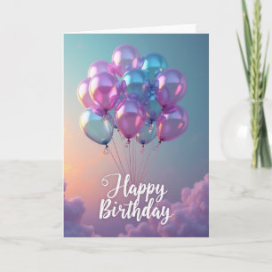 Carte d'anniversaire Ballons Perle