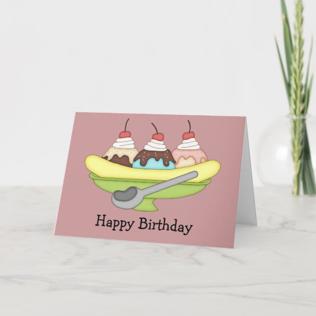 Carte d'anniversaire Banana Split (Devant)