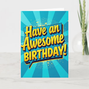 Carte d'anniversaire Bannière Bleue Festive