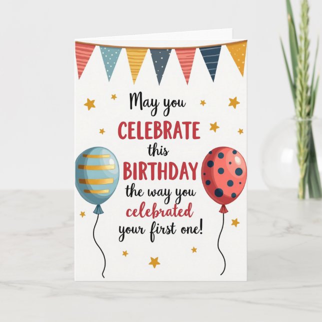 Carte d'anniversaire bariolée (Devant)