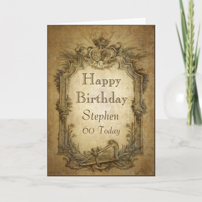 Carte d'anniversaire baroque vintage (Devant)