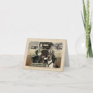 Carte d'anniversaire Basset de conduite