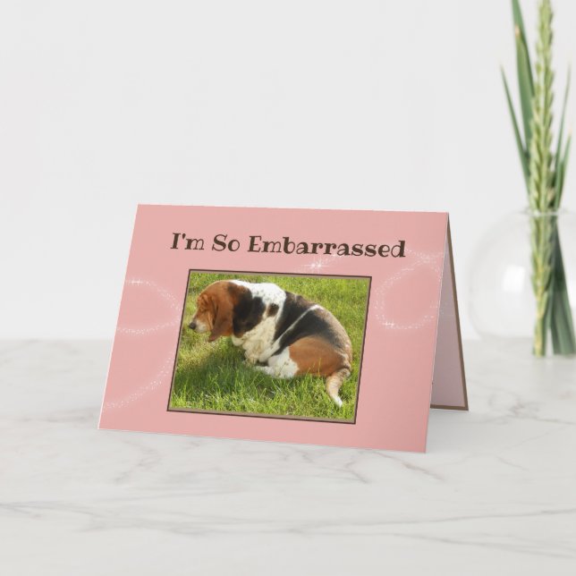 Carte d'anniversaire Basset & Glace Embarrassé (Devant)