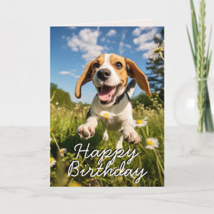Carte d'anniversaire Beagle personnalisée