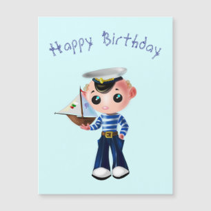 Carte d'anniversaire bébé avec petit marin