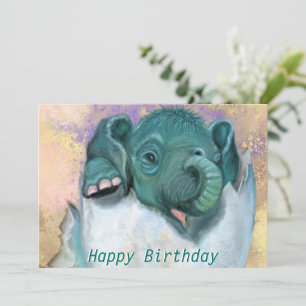Carte d'anniversaire bébé Écouter des éléphants de