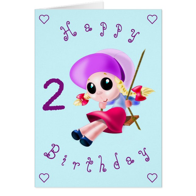 Carte d'anniversaire bébé Fille heureuse - Votre t (Devant)