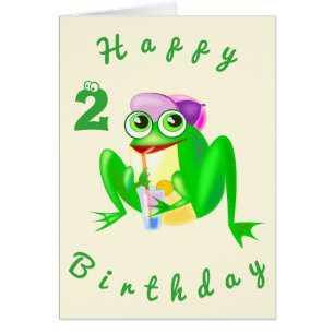 Carte d'anniversaire bébé Happy Party Frog - Perso