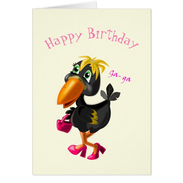 Carte d'anniversaire bébé Oiseau moderne - Amusant (Devant)