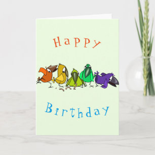 Carte d'anniversaire bébé Oiseaux colorés - Amusan