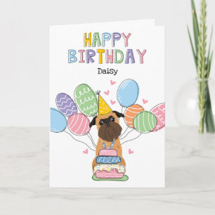 Carte d'anniversaire Belge Brussels Griffon Dog