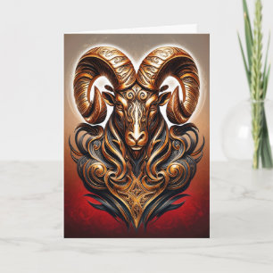 Carte d'anniversaire Bélier Tribal Celtique