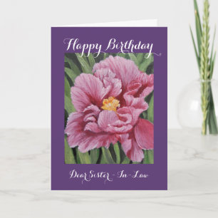 Carte d'anniversaire/belle-soeur florale