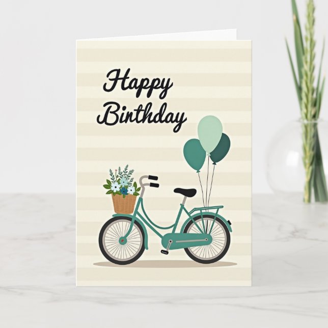 Carte d'anniversaire Bicycle Blooms (Devant)