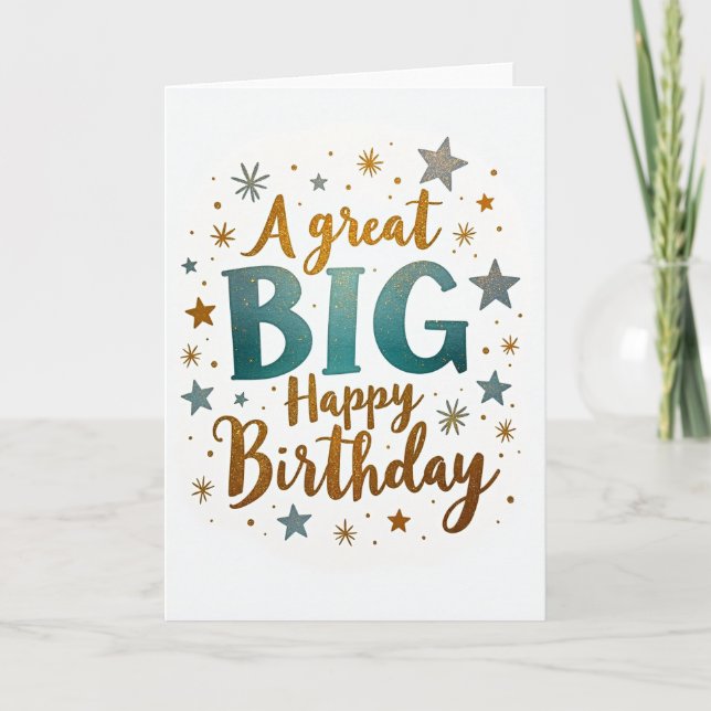 Carte d'anniversaire Big scintillante (Devant)