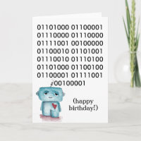 Carte d'anniversaire binaire joyeux