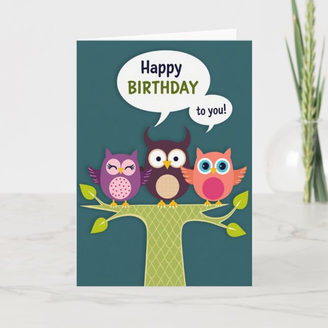 Carte d'anniversaire Birds Art (Devant)