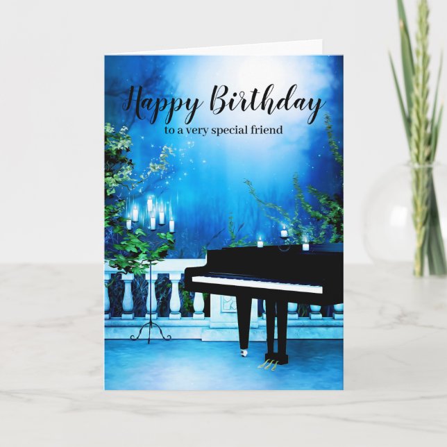 Carte d'anniversaire Black Grand Piano (Devant)