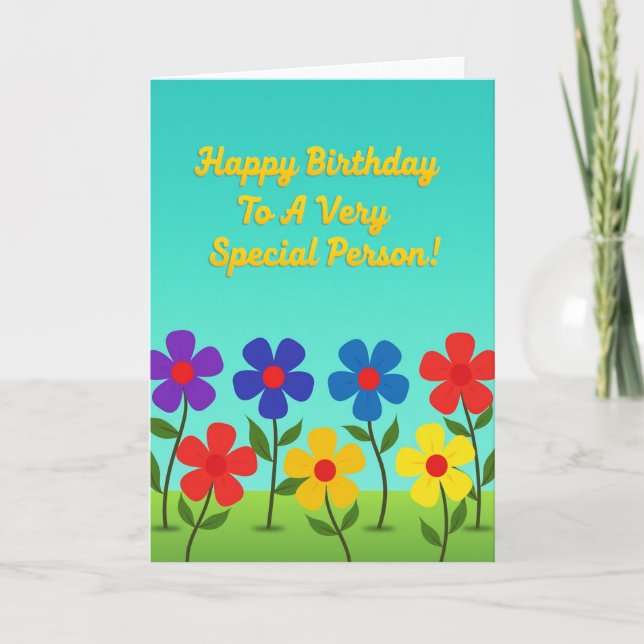 Carte d'anniversaire Bleu Aqua (Devant)