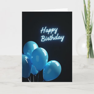 Carte d'anniversaire Bleu Électrique