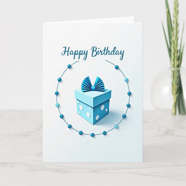 Carte d'anniversaire bleu pastel (Devant)