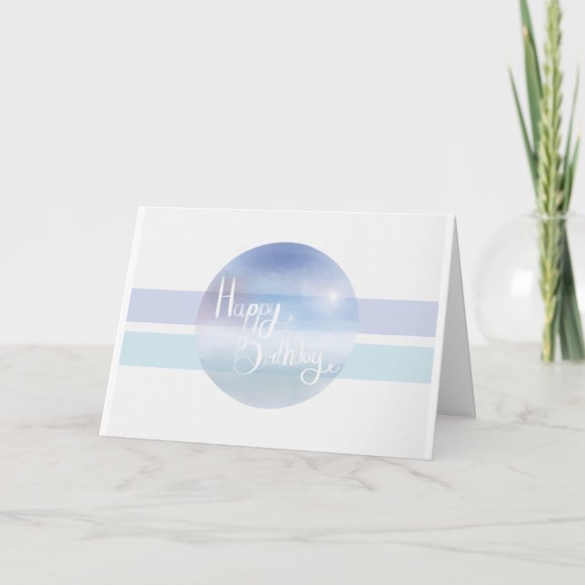 Carte d'anniversaire bleue (Devant)