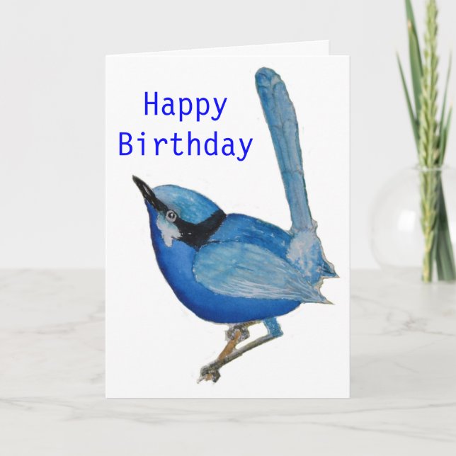 Carte d'Anniversaire Bleue (Devant)