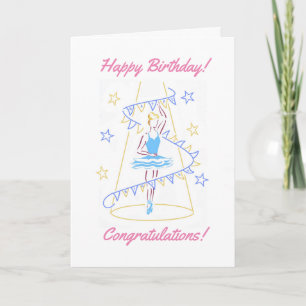 Carte d'anniversaire Bleue Ballet & Bunting