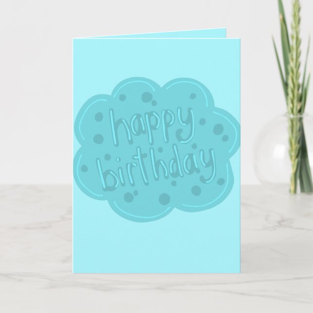 Carte d'anniversaire bleue joyeux (Devant)